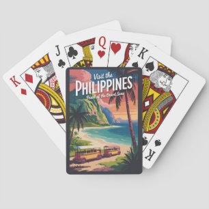 Jeu De Cartes Illustration de plage vintage de voyage aux Philip