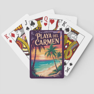Jeu De Cartes Illustration de Playa del Carmen Art de voyage vin