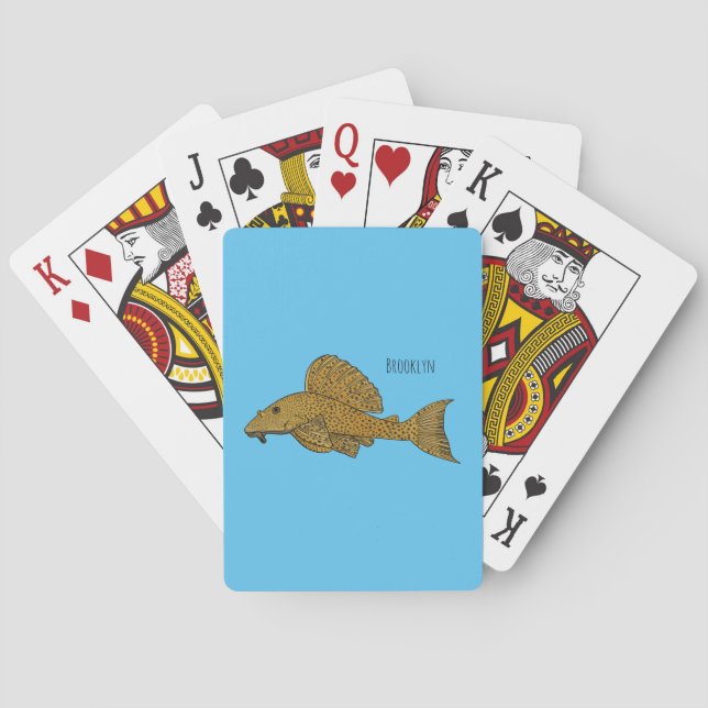 Jeu De Cartes Illustration de poisson Pleco (dos)