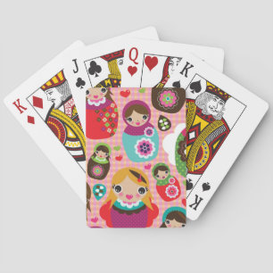 Jeu De Cartes Illustration de poupée russe arrière - plan