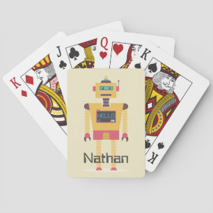 Jeu De Cartes Illustration de robots rétro pour enfants personna