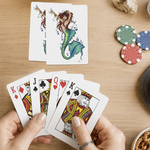 Jeu De Cartes Illustration de sirène de fantasy sarcelle vibrant