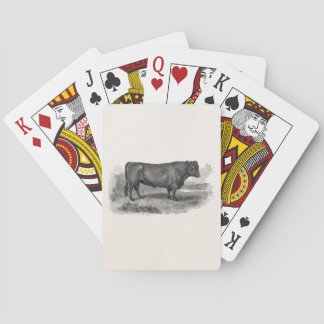Jeu De Cartes Illustration de taureau vintage 1800 - Taureau rét