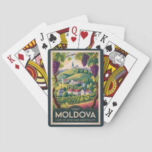 Jeu De Cartes Illustration de vignoble moldave Art de voyage vin