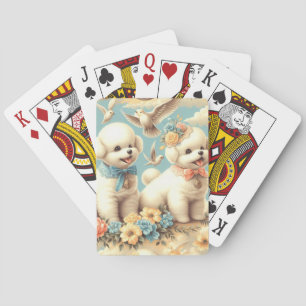 Jeu De Cartes Illustration de vintage Cute Bichon Frisé