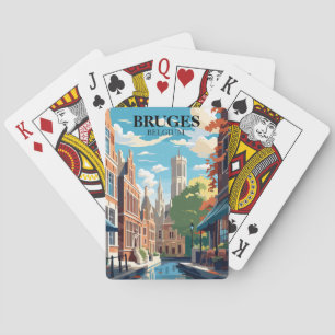 Jeu De Cartes Illustration de voyage à Bruges Belgique