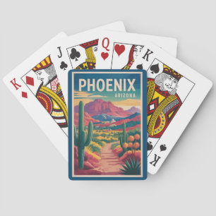 Jeu De Cartes Illustration de voyage artistique vintage de Phoen
