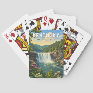 Jeu De Cartes Illustration de voyage artistique vintage du Kentu