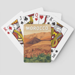 Jeu De Cartes Illustration de voyage artistique vintage du Maroc