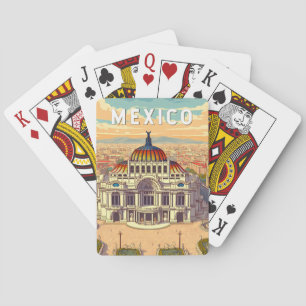Jeu De Cartes Illustration de voyage artistique vintage du Mexiq