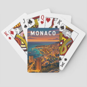 Jeu De Cartes Illustration de voyage d'art vintage de Monaco
