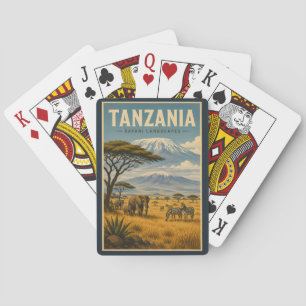 Jeu De Cartes Illustration de voyage de zèbre de safari en Tanza