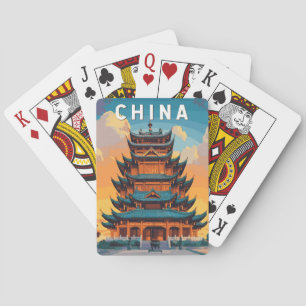 Jeu De Cartes Illustration de voyage en Chine Art vintage