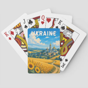 Jeu De Cartes Illustration de voyage en Ukraine Art vintage