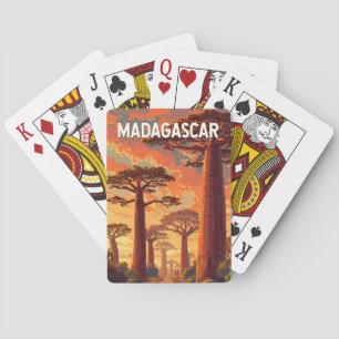 Jeu De Cartes Illustration de voyage vintage à Madagascar