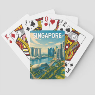 Jeu De Cartes Illustration de voyage vintage de Singapour
