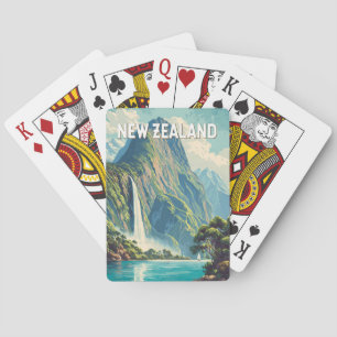 Jeu De Cartes Illustration de voyage vintage en Nouvelle-Zélande