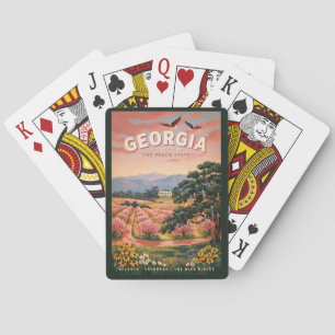Jeu De Cartes Illustration de voyage vintage Géorgie pays