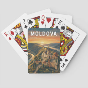Jeu De Cartes Illustration de voyage vintage sur la Moldavie