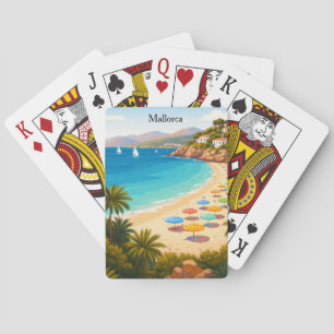 Jeu De Cartes Illustration de voyage vintage sur la plage de Maj