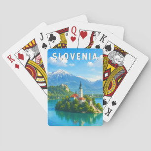 Jeu De Cartes Illustration de voyage vintage sur la Slovénie