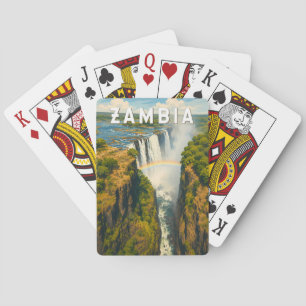 Jeu De Cartes Illustration de voyage vintage sur la Zambie