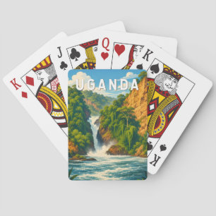 Jeu De Cartes Illustration de voyage vintage sur l'Ouganda