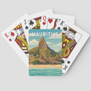 Jeu De Cartes Illustration de voyage vintage sur Maurice