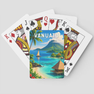 Jeu De Cartes Illustration de voyage vintage Vanuatu