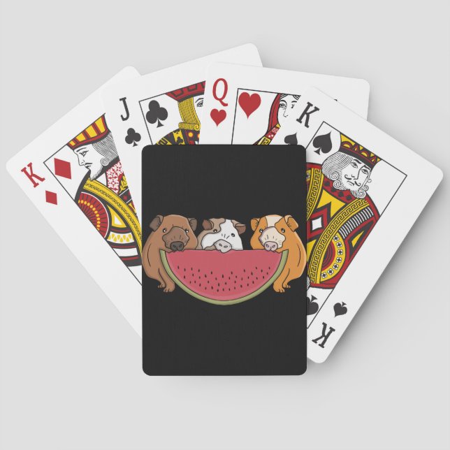 Jeu De Cartes Illustration des Cochons de Guinée et de la pastèq (dos)