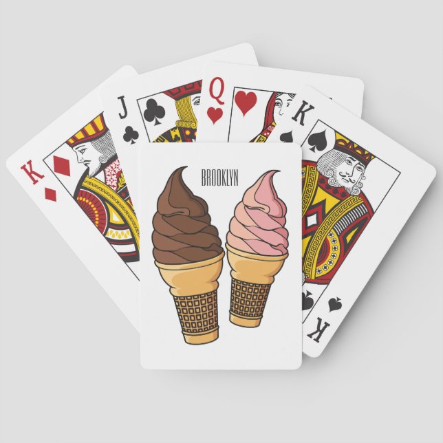 Jeu De Cartes Illustration du cône de crème glacée (dos)