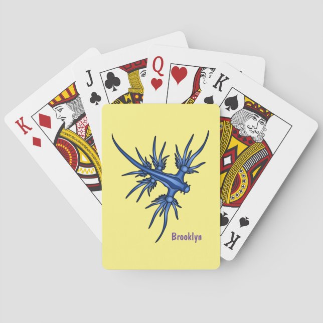 Jeu De Cartes Illustration du dragon bleu des limaces de mer (dos)