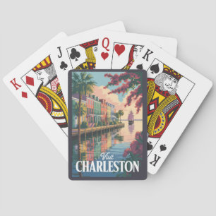 Jeu De Cartes Illustration du front de mer de Charleston en Caro