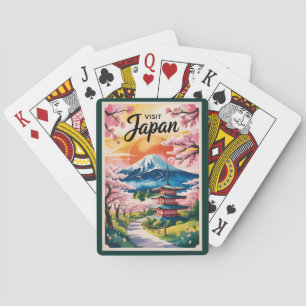 Jeu De Cartes Illustration du mont Fuji au Japon Art de voyage v