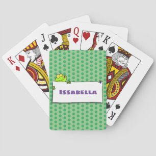 Jeu De Cartes Illustration du panneau de grenouille verte mignon