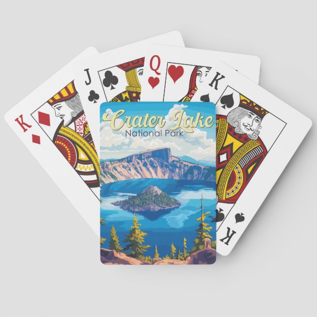 Jeu De Cartes Illustration du parc national Crater Lake Art de v (dos)