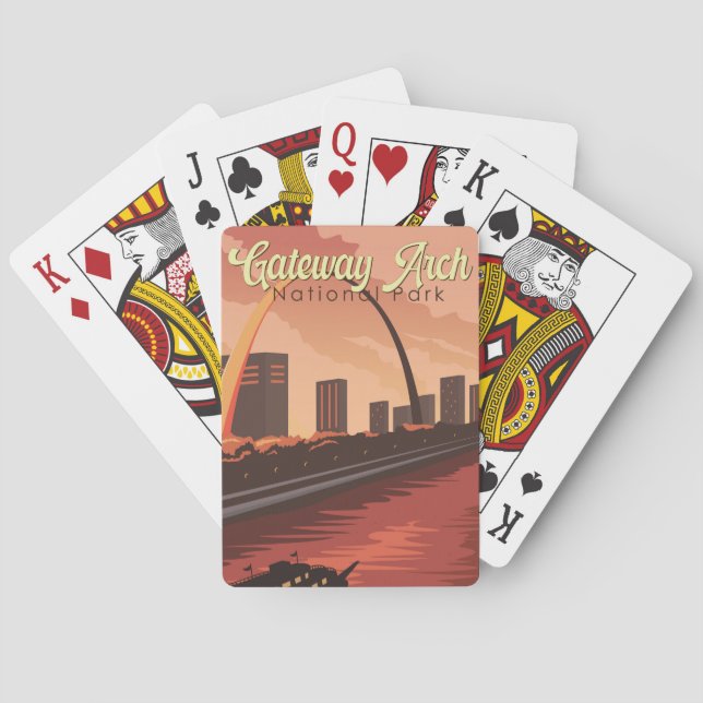 Jeu De Cartes Illustration du parc national Gateway Arch Art de  (dos)