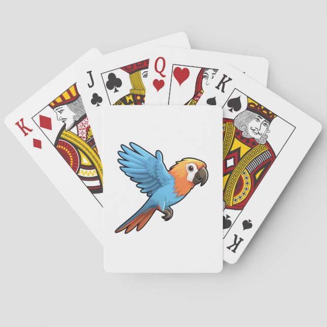 Jeu De Cartes Illustration du perroquet de dessin (dos)