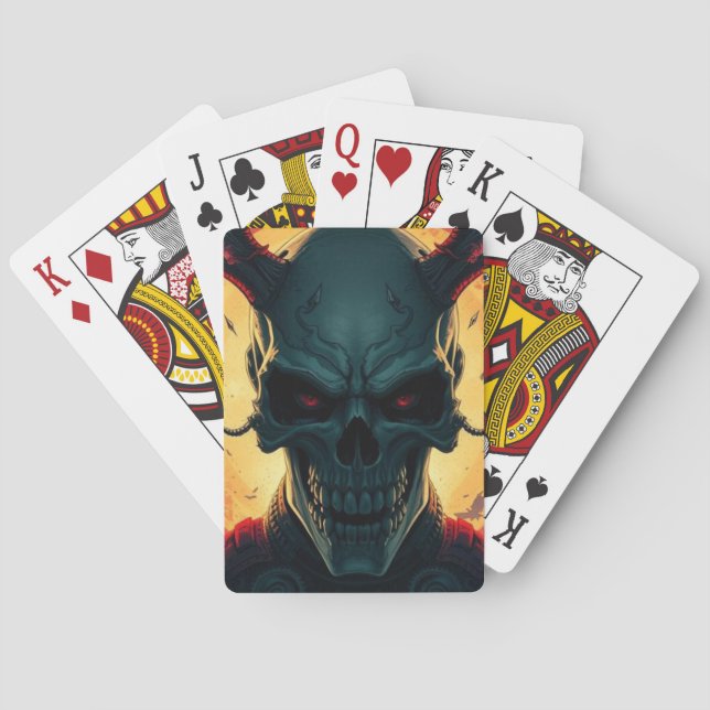 Jeu De Cartes Illustration du style de bande dessinée crâne Imag (dos)