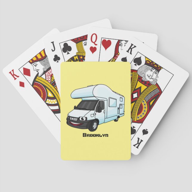Jeu De Cartes Illustration d'un campervan heureux (dos)