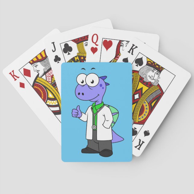 Jeu De Cartes Illustration D'Un Médecin Spinosaure. (dos)