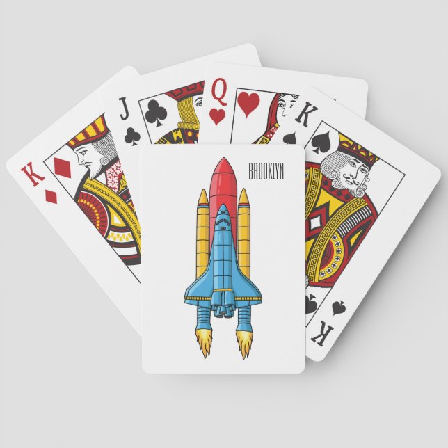 Jeu De Cartes Illustration d'un vaisseau de fusées (dos)