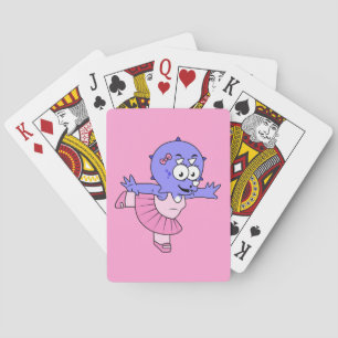 Jeu De Cartes Illustration D'Une Danse De Ballet Triceratops.