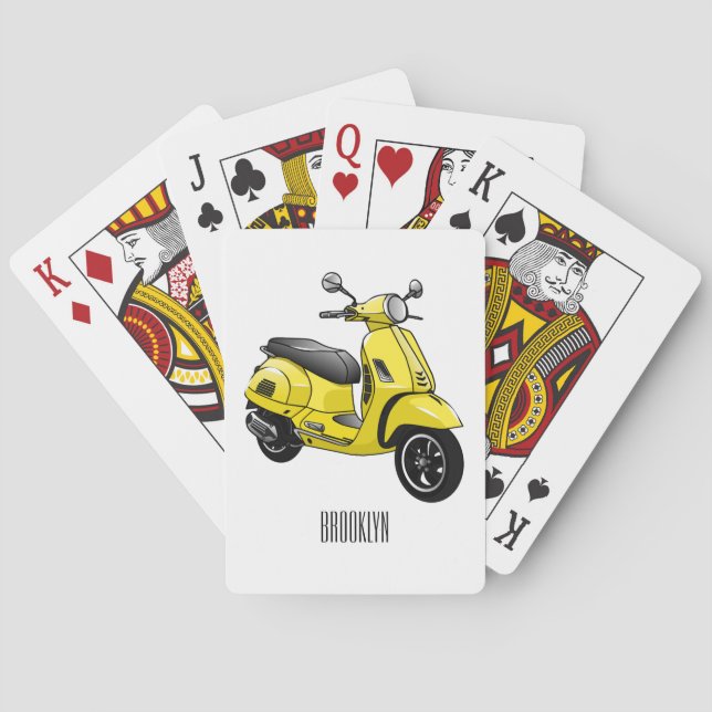 Jeu De Cartes Illustration d'une moto cyclable (dos)