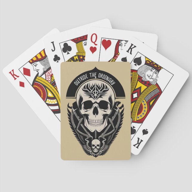 Jeu De Cartes Illustration gothique de crâne complexe (dos)