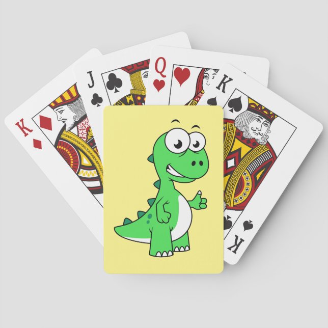 Jeu De Cartes Illustration Mignonne Du Tyrannosaurus Rex. 2 (dos)