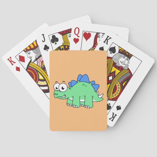 Jeu De Cartes Illustration Mignonne D'Un Stegosaurus. 2 (dos)