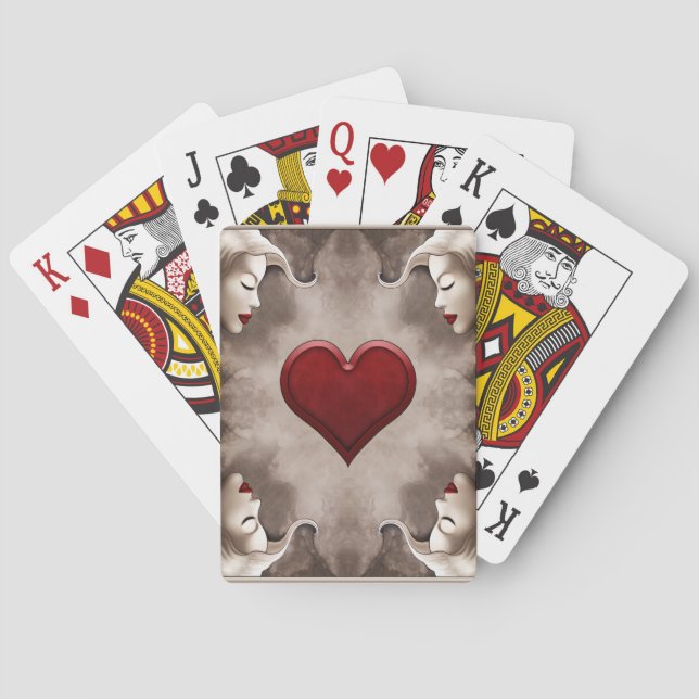 Jeu De Cartes Illustration moderne, élégante, carte Queen of Hea (dos)
