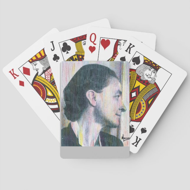 Jeu De Cartes Illustration moderne Georgia O'keeffe noir et gris (dos)