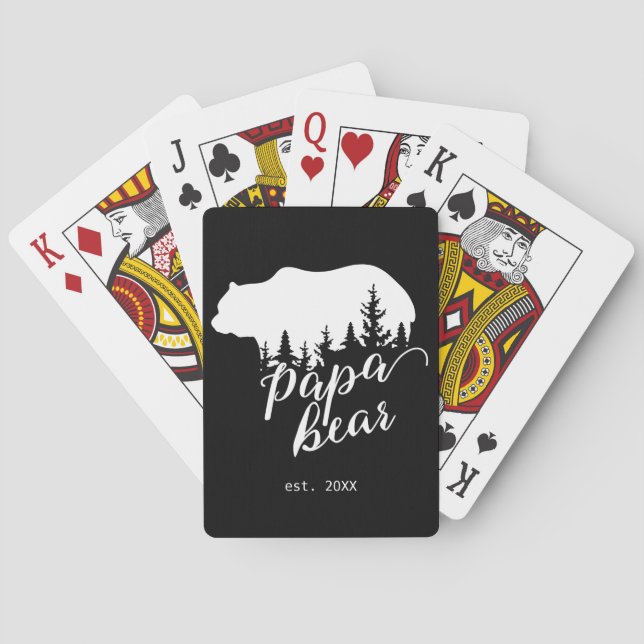 Jeu De Cartes Illustration personnalisée Papa Bear Woodland (dos)